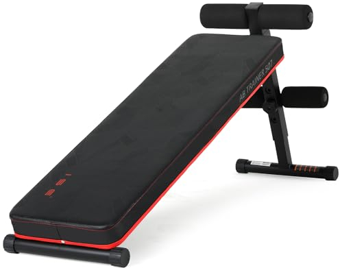 ISE Sit-Up Bank Klappbar, Bauchtrainingsbank höhenverstellbar, gepolstert, Bauchtrainer für Übungen im Fitnessstudio oder zu Hause