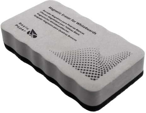 RAYLU PAPER - Magnetic Whiteboard Eraser, Dry Erase and Lightweight Marker Cleaner, Ergonomic Handle, Essential Accessories for Offices and Schools