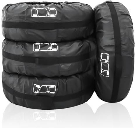 Set di 4 borse per pneumatici, 19 – 23 pollici, custodia impermeabile per pneumatici e pneumatici, copertura per pneumatici e pneumatici