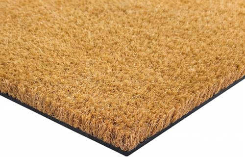 Lexell Coir Matting for Entrance Heavy Duty Coir Door Mats Indoor Outdoor - Non-Slip Rubber Back with Thick Natural Bristle (40 x 60 cm)