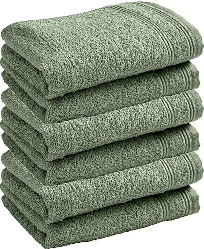UNIVERSDECOR Set med 6 gästhanddukar frotté spa 30 x 50 cm/400 g/m² (rosmarin)