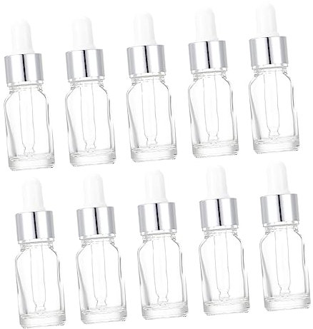 DEARMAMY 10pièces Bouteilles De Stockage Huiles Verre Rechargeables Et Réutilisables Étanches Et Pratiques Pour Voyages Et Usage Quotidien