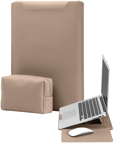 YealRed 15–16 laptopfodral, stativficka (klar aprikos) | Smal PC-väska för Mac Air 15 tum (2026–2023), Mac Pro 16 tum (2026–2019), Mac Pro 15 tum M3/M2, laddningsväska medföljer