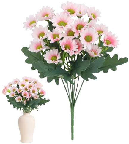 Flores Artificiales para Exteriores, Ramo de crisantemo de otoño con Pompones Falsos, centros de Mesa para casa, jardín, Oficina, Hotel, Maceta, Sala de Estar, baño, Patio, Cesta de Porche