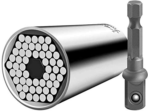 Universal de Llave de Vaso – Sinwind Multifunción Herramientas de Mano con Taladro Adaptador, 7-19 mm, Cromo Vanadio Acero, Coche/Auto Destornillador de Socket Kit de Reparación de Herramientas