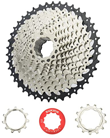 CYSKY 11 Speed Cassette 11-42T Cassette Fit for Mountain Bike, Road Bicycle, MTB, BMX (Light Weight) (11-42T)