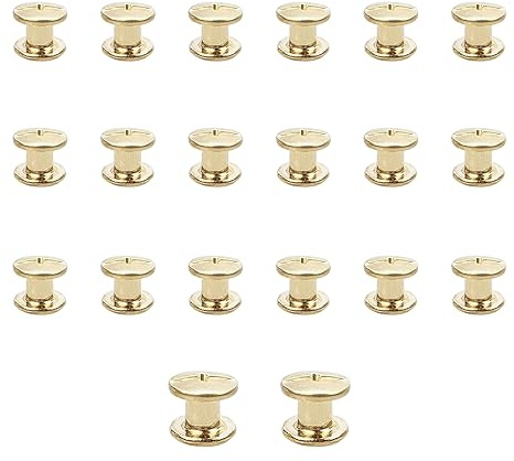 JJWNMLL 20Pcs Chicago Screw Posts,M5*6mm Rivet Chicago Binding Screws Gold | Metal Rivet Replacement Repair for Bags, Collar, Harness, Luggage, Purse, Dog Lead, Backpack, Belt
