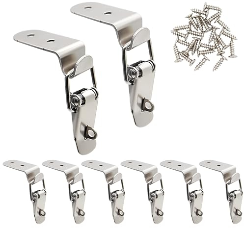 Lesnala 8Pcs Stainless Steel 90 Degree Spring Toggle Lock