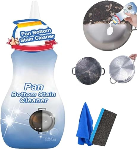 Nettoyant pour fond de poêle, nettoyant pour fond de poêle, nettoyant de cuisine, nettoyant moussant pour taches d'huile lourde, nettoyant en gel pour fond d'ustensiles de cuisine (1 pièce)