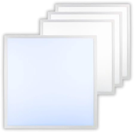 LUXULA 4x LED Panel 62x62cm Rasterleuchte - 36W 3600lm - 6000K Kaltweiß - flimmerfrei - mit Netzteil 230V - LED Deckenleuchte für Rasterdecke - Einlegeleuchte Büroleuchte Gewerbe