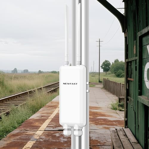 NEWFAST Outdoor WLAN Access Point,AC1200 WiFi Access Point mit 3 Gigabit Ethernet Port,2026 Neuestes Dualband Wetterfeste Outdoor AP,PoE Powered,IP66 Water Resistant,Repeater/AP/Router Modi