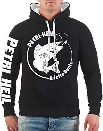 Spaß Kostet Herren Kapuzenpullover Angler Motiv Petri Heil und fette Beute Grösse S bis 5XL