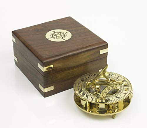 Nauticalia - Reloj de Sol portátil (10 cm, latón, 10 cm)