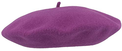 Bred basker för kvinnor, dammössa, ullmössa, en storlek av 100 % ull, Woolmark®, lila, En Storlek