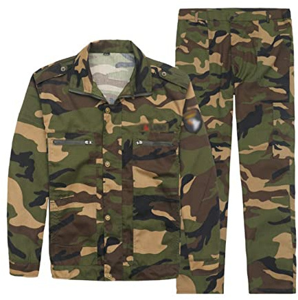 Militär taktisk herr jakt BDU uniform kostym, militär skjorta jacka kappa och byxor, kamouflageoveraller vår och höst., Kamouflage, S