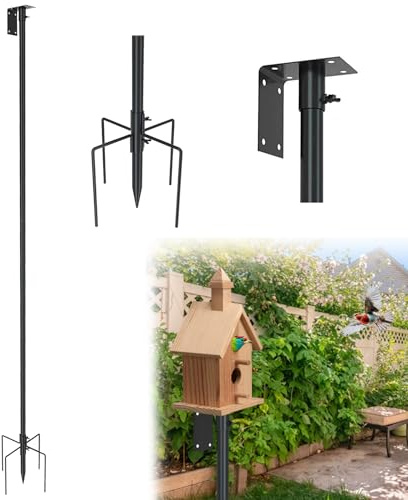 Supporto Per Casetta Per Uccelli, 203 Cm Asta Regolabile Per Mangiatoia Per Uccelli Kit Palo Per Stazione Di Alimentazione Per Uccelli Asta Di Supporto Set Di Supporti Per Pali Per Casetta Per Uccelli