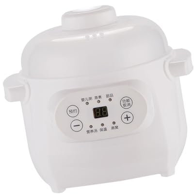 Mijoteuse électrique en Céramique, 200 W Fiable, Fonction de Synchronisation, 1 L, Polyvalente, Pratique, Utilisation Pratique pour le Riz (Prise UE)