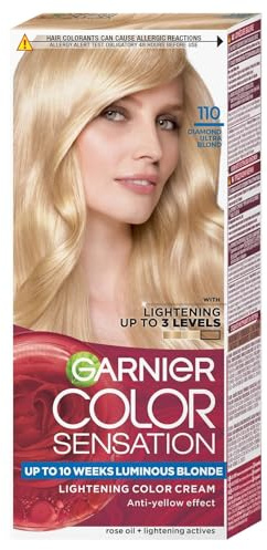 Garnier Color Sensation Permanent Coloring 110 - Diamond blond Mirror Shine INTENSE, LONG-LASTING HAIR DYE, WITH AN EFFECT OF UP TO 10 WEEKS - x2 (Pack of 2)