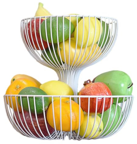 Cesta de Almacenamiento en Capas - Soporte de Cocina, Cesta de Frutas de Doble Capa | Frutero de encimera de múltiples capas para aperitivos atmosféricos de gama alta, soporte de cesta de almacenamien