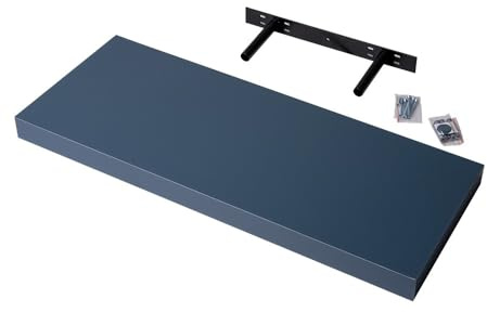 Velano - Bücherregal Wand - Wandregal 60x23,5 cm - Schweberegal, Hängeregal, Regalbrett in Blau - Küchenregal, Bücherregal für Kinder - Deko Wohnzimmer