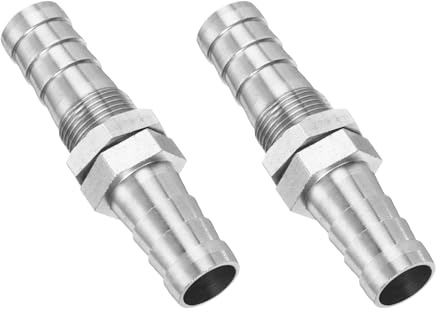 QUARKZMAN 2 Pcs Raccord De Tuyau En Laiton À Bride Droite, Raccord En Laiton 1/2 ID Pour Tuyaux D'air, Pour Connexion D'eau, Carburant, Air, Huile, Tuyaux Argent