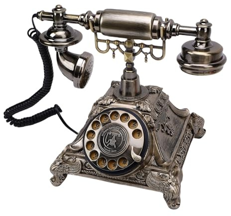 Garsent Ljudgästbokstelefon, 32G Kapacitet Vintage Retro Telefon, Retro Ljudtelefoninspelning Anpassat Röstmeddelande för Ditt Bröllopsfest, bröllopsidé Alternativ (Antik mässingsfärg)