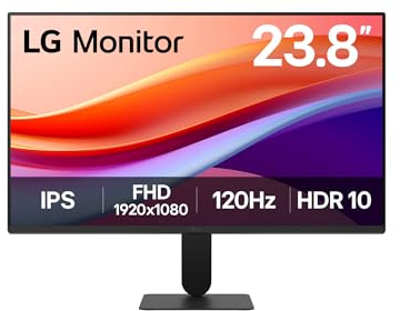 LG 24U411A-B - Monitor 24, IPS, 1920x1080, 16:9, 120Hz, 5 ms, No Puertos, AMD FreeSync, Super Resolution+, Black Stabilizer, 250 CD/m², 1000:1, Inclinación Fija, Blanco
