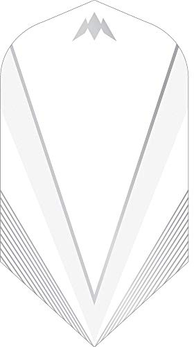 Mission Darts Shades Dart Flights | Slim Shape | Tough 100 Micron V Design, 5 Sets of 3 Flights, White (5xF3055)
