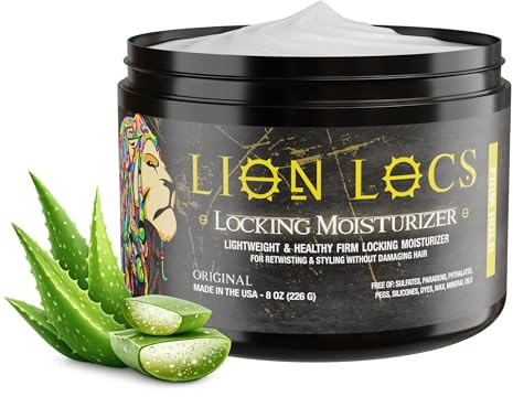 Lion Locs Firm Hold Hair Locking Dreadlock Gel Cream for Dreads and Locks - Large Container (8oz Firm Locking Gel)