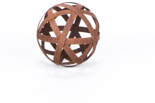 ecosoul Rostkula dekorativa kula rostiga band trädgårdsboll metall rost dekoration rostfritt stål olika diameter 1 styck (20 cm diameter)