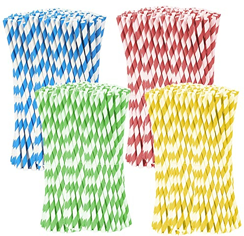 Cannucce, 300 Cannucce di Carta Colorata per Cocktail, Caffè o Succo