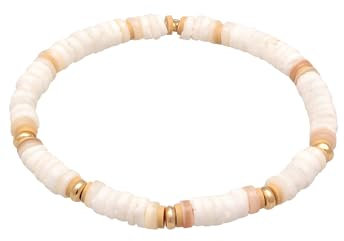 Elli Armband Damen Surfer Style Beach Trend mit Heishi Beads in 925 Sterling Silber vergoldet