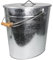 Cubo de cenizas galvanizado con tapa de 24 l, cubo de carbón con asa, para carbón y cenizas, para uso en interiores y exteriores, chimenea, barbacoa y horno, dimensiones: 39 x 27 x 35 cm