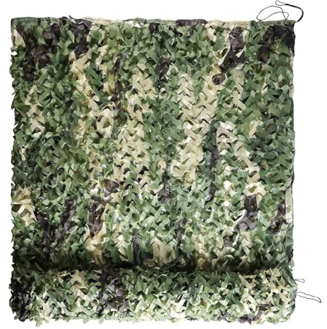 FLYEGO Double Layer Camo Netting Camouflage Netting Hunting Blind Camo Net Camouflage Nets Military Surplus for Shooting Party Decoration Photograph Car Cover Sunshade (10ftx10ft, US 5 Color Woodland)