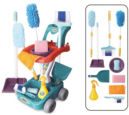 Teorema - Maxi Reinigungswagen, Spielzeug für Kinder, Komplettset mit Zubehör, Höhe 51 cm