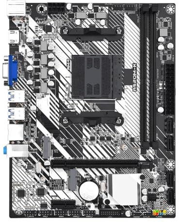 Knoruley Carte Mère de A520M-K pour AM4 avec 2 Emplacements DDR4 pour Une Mémoire de 64 Go, NVMe M.2, USB3.2, Format Micro ATX pour Ordinateur de Bureau
