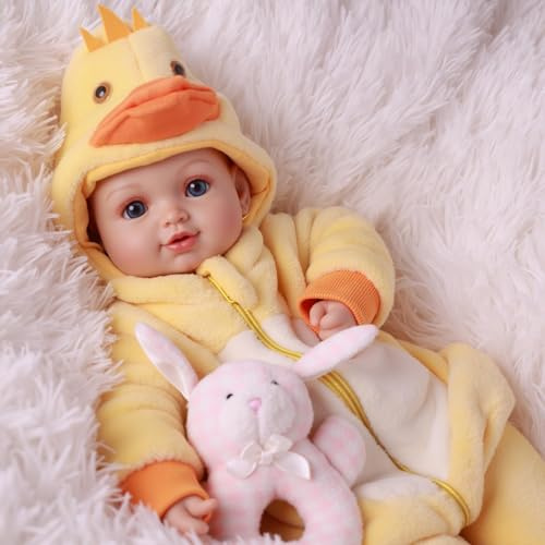 BABESIDE Reborn Bambola 43 cm Realistica con Corpo Morbido e Accessori, Bambola Bambina con Vestiti a Tema Anatroccolo, Regalo per Bambine 3+ Anni