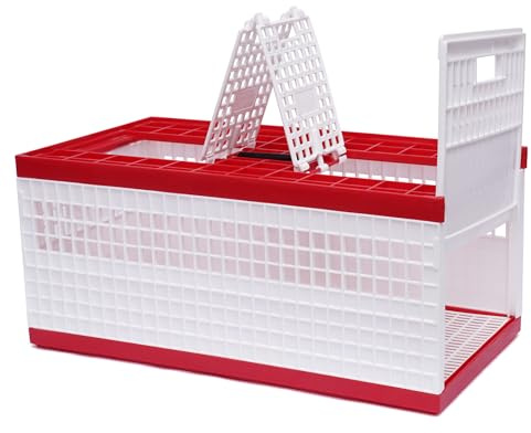Plastic Transportation Pigeon Cage, 23.62x12.2x10.24 inches Large Space Foldable Pigeon Cage, Racing Pigeon Carrier Box with Handle, Portable Bird Travel Nest Box for Courtyard, Balcony, Lawn