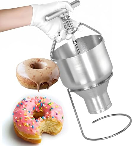 Macchina per Ciambelle 3L, Dosatore Manuale per Ciambelle con 6 Ingranaggi per Dimensioni Regolabili, Distributore a Tramoggia per Ciambelle, Leggera e Facile da Usare