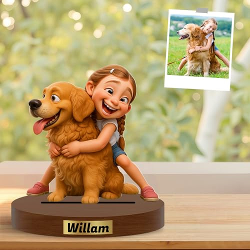 JLSKCN Figura Personalizada con Foto en Caricatura, Foto Dibujos Animados Escritorio Decoración Marco Fotográfico Signo Placa, Regalo Original para Escritorio, Regalos Coleccionables Familia