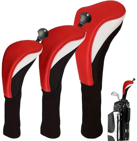 Coperture Per Teste Di Bastoni Da Golf 3 Pezzi Custodia In Maglia A Collo