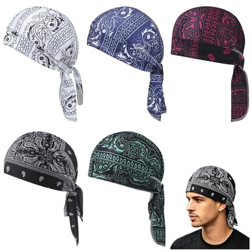 Lot de 5 Bonnet De Sport Cycliste Élastique | Bandana Sport Extensible | Casquettes Crâne Rafraîchissantes,pour L'Été Vélo Course Travail Baseball Gym Hommes Femmes Cyclisme Moto