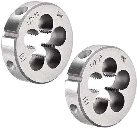 sourcing map 2St Runde Schneideisen Maschinen Rechtsgewinde Matrize Legierter Werkzeugstahl 1/2-20 UNF