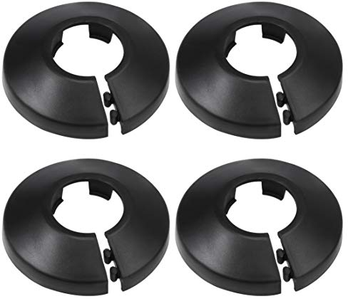 sourcing map 20 mm Rohrabdeckung, Dekoration, PP-Kunststoff, Wasserrohr-Rosette, schwarz, 4 Stück