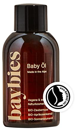 BAYBIES Baby Pflege Öl 100ml | Zertifizierte Naturkosmetik | Veganes Babyöl für Pflege, Reinigung & Massage | Parfüm- & Alkoholfrei