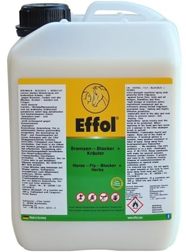 RL24 - Bremsen-Blocker+ Kräuter | Insektenschutz mit Kräuterduft | dermatologisch getesteter Fliegenschutz | gegen Bremsen, Zecken & Mücken | Bremsenspray für Pferde | 1 x 2500 ml Kanister