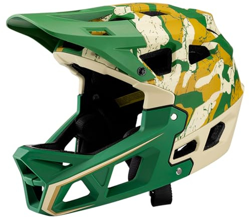 Casque de VTT intégral, Casque de VTT de Descente pour Adulte, pour Homme/Femme, avec visière et Plus de 31 aérations, Taille L pour Tour de tête de 59 à 61 cm, Doublure Amovible
