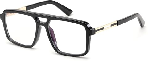 FEISEDY Retro Aviator Blue Light Glasses for Men Women Square Frame Computer Reading/TV/Phones Glasses B0209