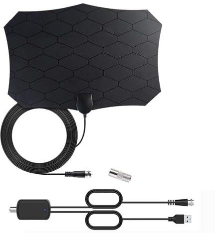 DVB-T2 HD Antenne Indoor-TV-Antenne, Digitale HDTV-Antenne mit Signal-Verstärker, Hohe Verstärkung Stärkerer Empfang DVB-T Antenne mit 5M Koaxialkabel für alle Herkömmlichen und HD Fernseher