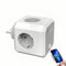 Amening Steckdosenwürfel ohne Kabel 4 Fach Mehrfachsteckdose mit 2xUSB-A & 1xUSB-C 4000W Steckdosenleiste mit Überspannungsschutz Kompakter Steckdosenadapter für Haus Büro(Grau+Weiß)